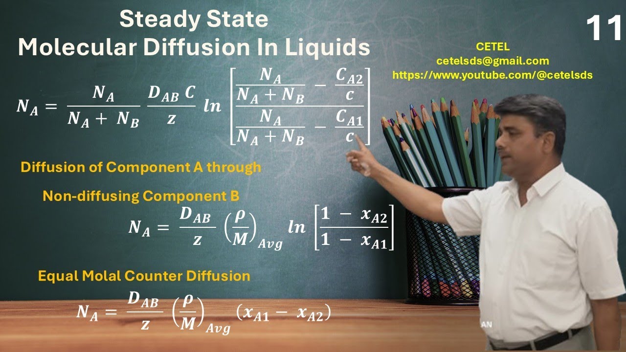 11   Steady State Molicular Diffusion in Liquids