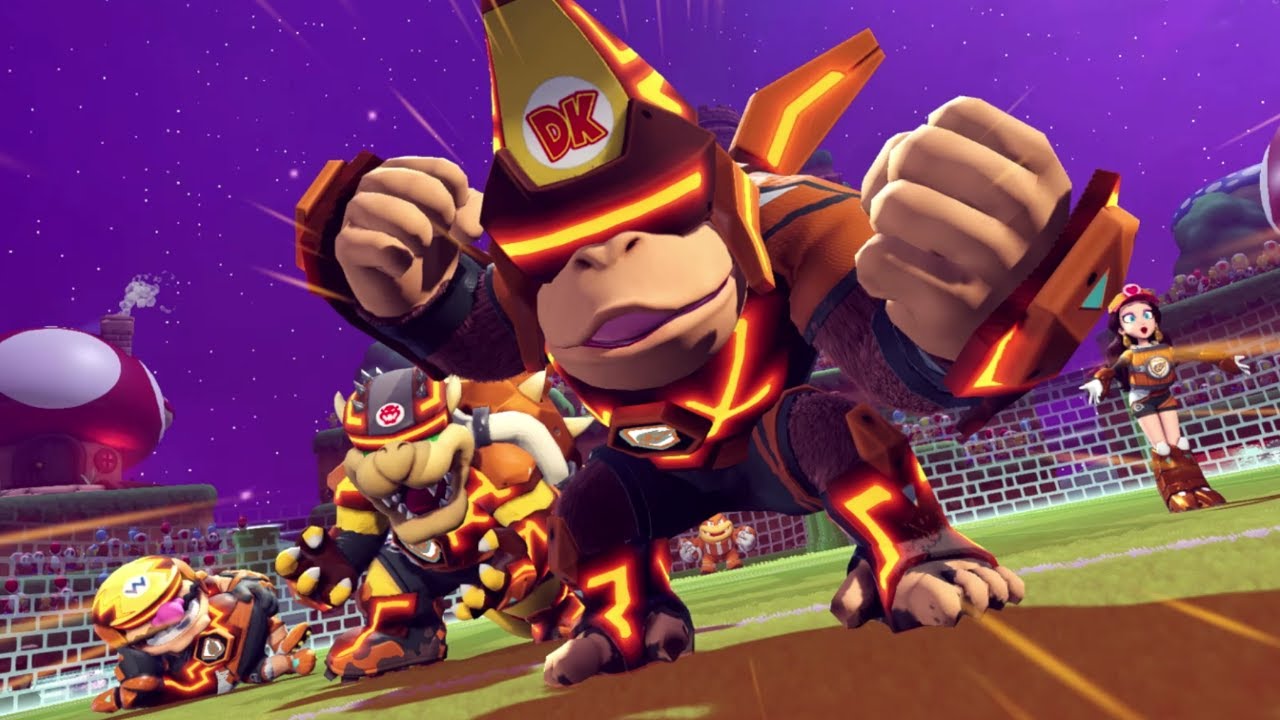 Bowser, Pauline, Wario, Donkey Kong Cannon Cup Battles (Mario Strikers Battle League)