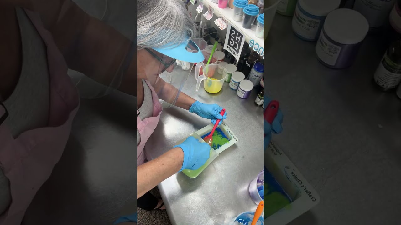 Rainbow soapmaking, one layer at a time