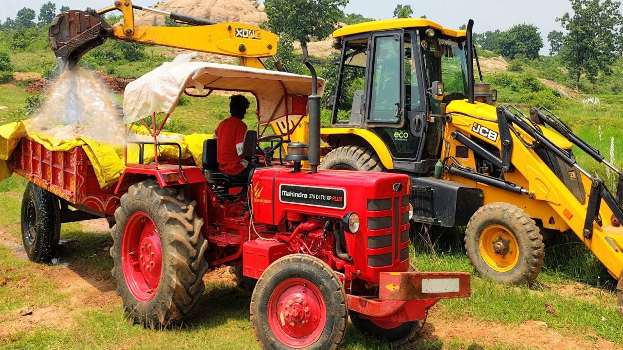 JCB 3dx Backhoe Machine Loading Water | Mahindra 275 Di Tractor | Jcb video | Tractor video 
