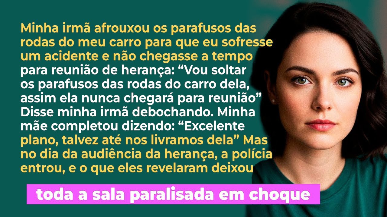 Ouvi minha irmã dizendo; 'Vou soltar os parafusos das rodas do carro dela' Até a ligação da polícia