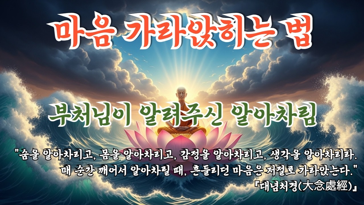 부처님이 가르친 마음 가라앉히는 법 | 일상에서 실천하는 알아차림