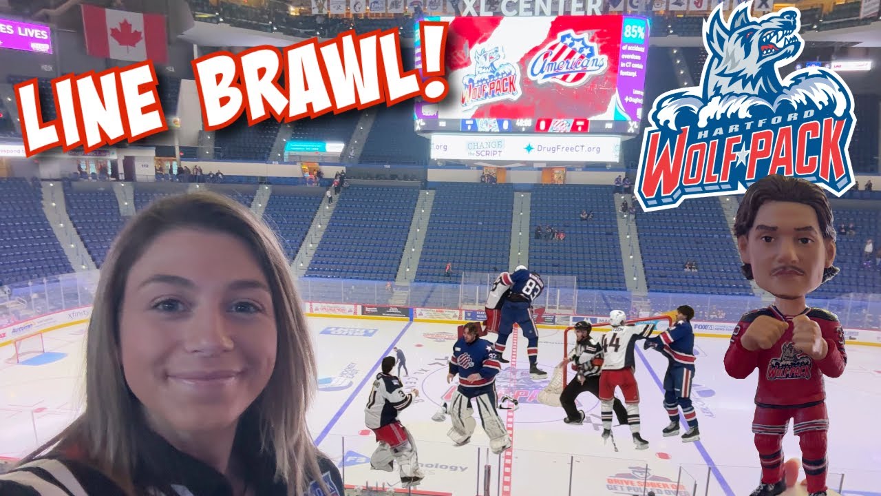 LINE BRAWL на матче Hartford Wolf Pack! против Rochester Americans | Rempe Bobblehead Chaos