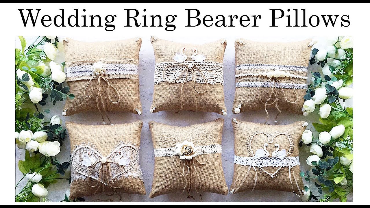 Wedding ring holders, Hessian wedding ring cushions, Rustic wedding style, Anita  Benko Bridal