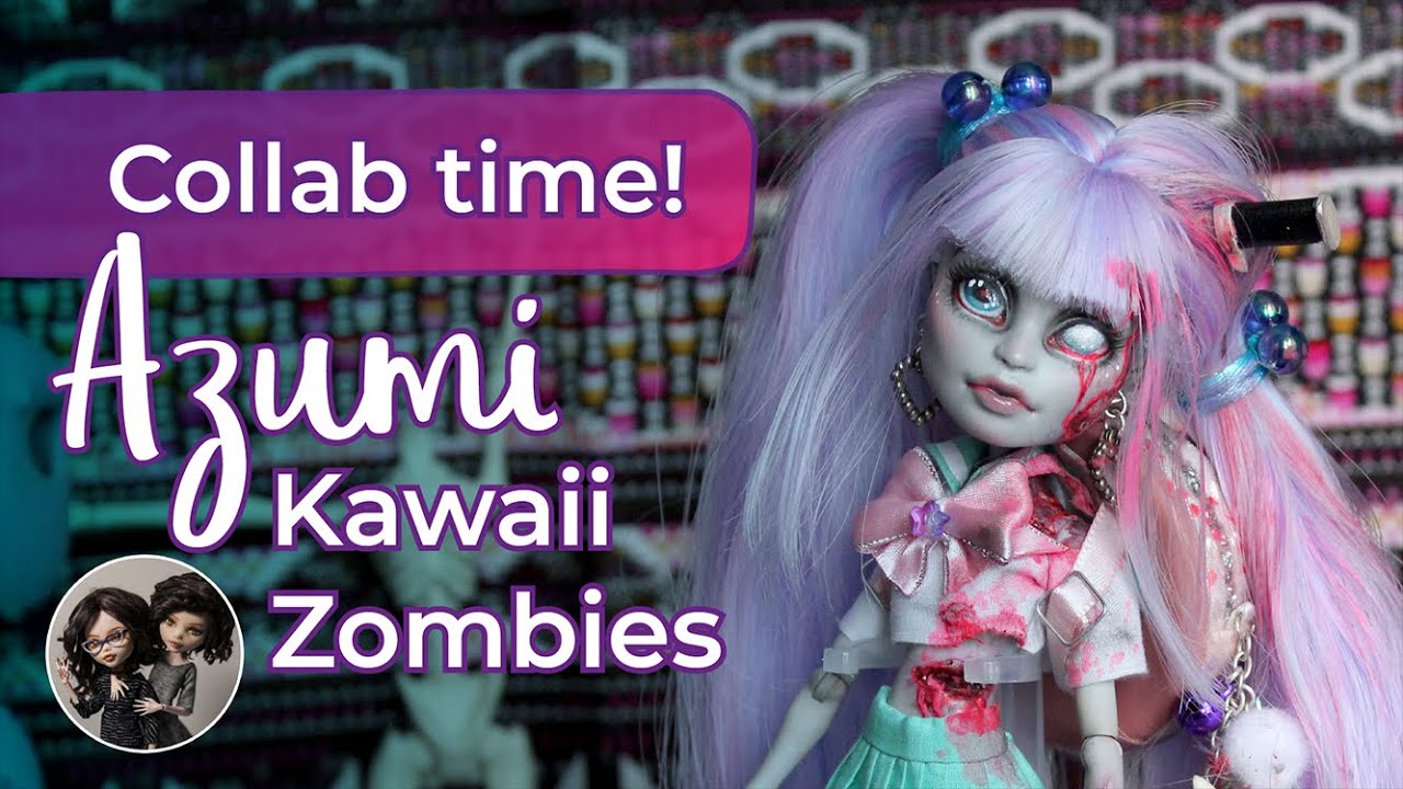 AZUMI THE CUTE ZOMBIE | Repaint | New ghoul in Monster High!!! Collab with @Enchanterium (eng. sub.)