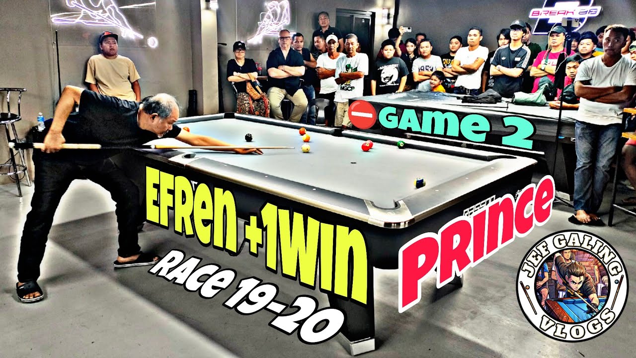 ⛔GAME 2  Efren +1Win 🆚 Prince Tarlac 💯Race19-20 @Break88,tarlac