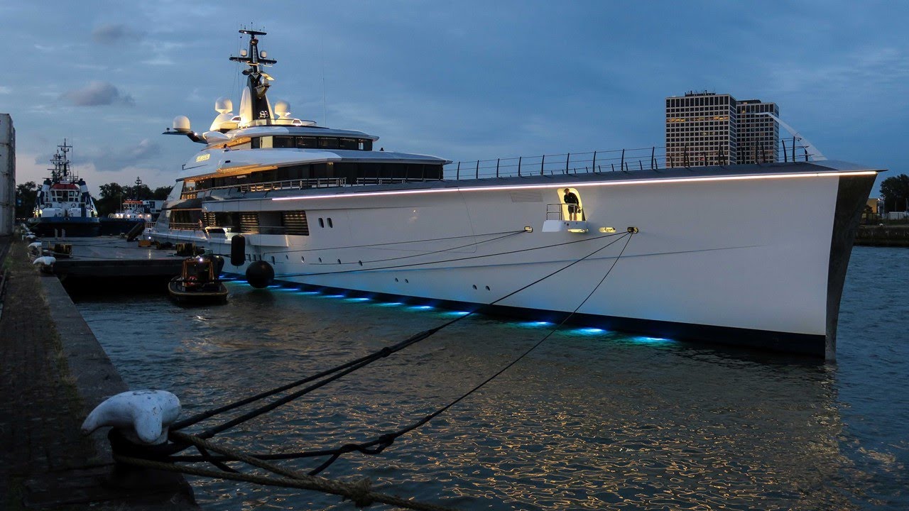 Oceanco’s 109m/ 357ft Bravo Eugenia returned to Holland yesterday