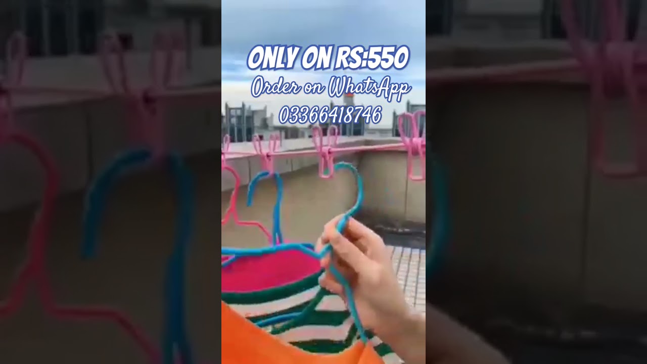 Clip&Hang 185CM Portable Clothesline With12 ClipElastic, #newvideo #clips #hanging #online #sale
