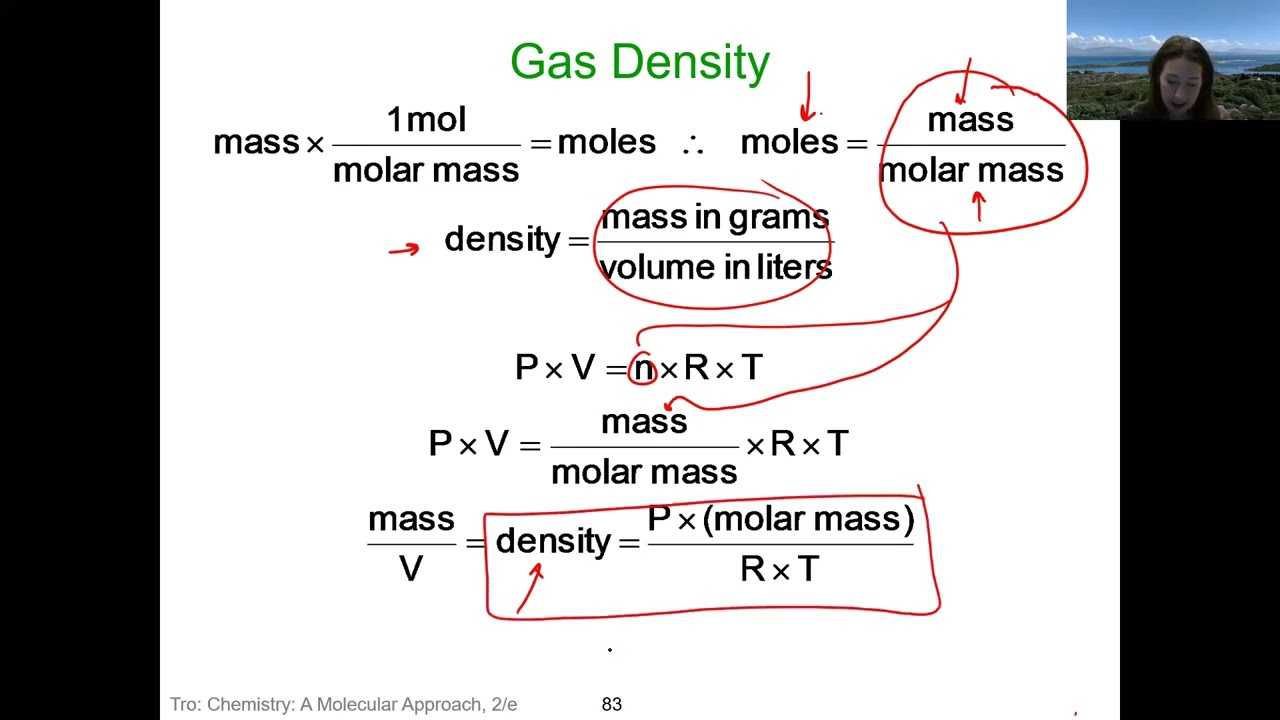 molar mass of a gas, density, daltons law