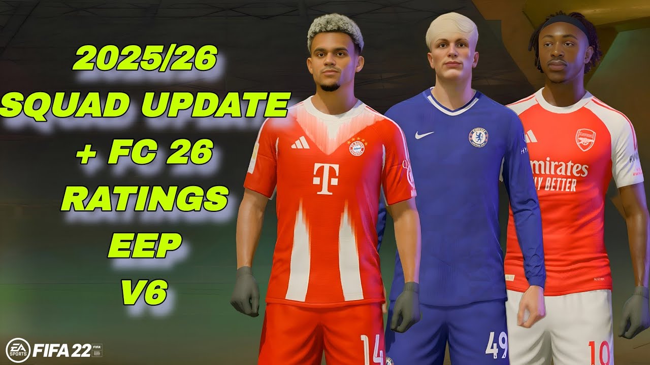 2025/26 Squad Update V6 For FIFA 22 (FC26 Ratings - +2000 Transfers)