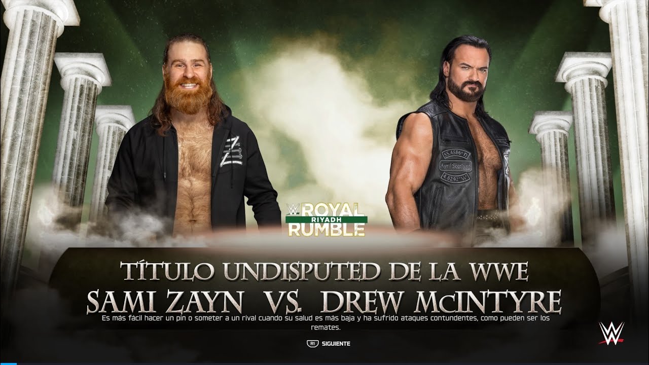 WWE 2K25 Samy Zain VS Drew Mcintyre - Undisputed wwe Championship