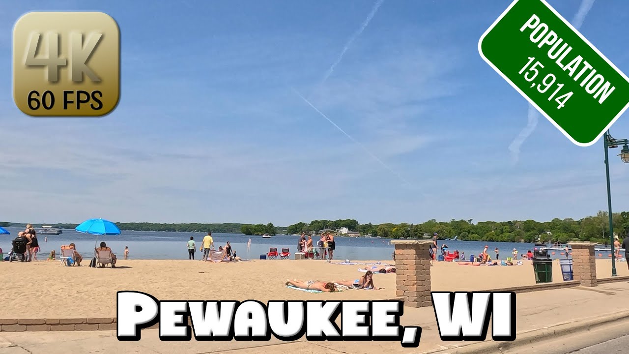 Driving Around Beautiful Pewaukee, Wisconsin in 4k Video