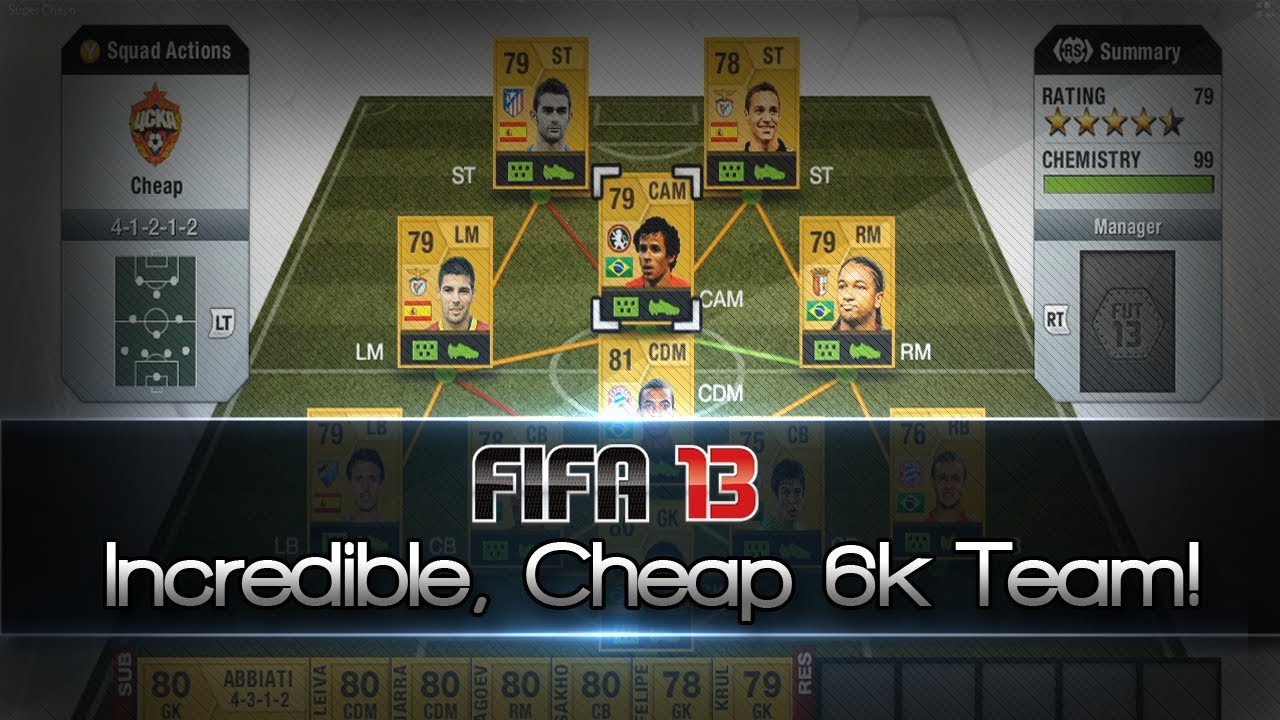 FIFA 13 | Incredible, Cheap 6k Gold Team! (Brazil/Spain)