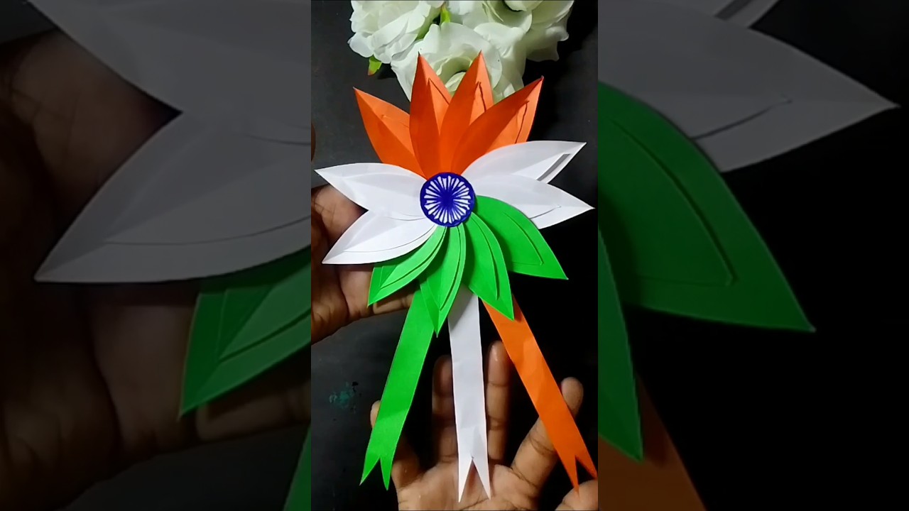 Independence day craft idea | Diy Flag batch🇮🇳❤️ #short #15august #craft