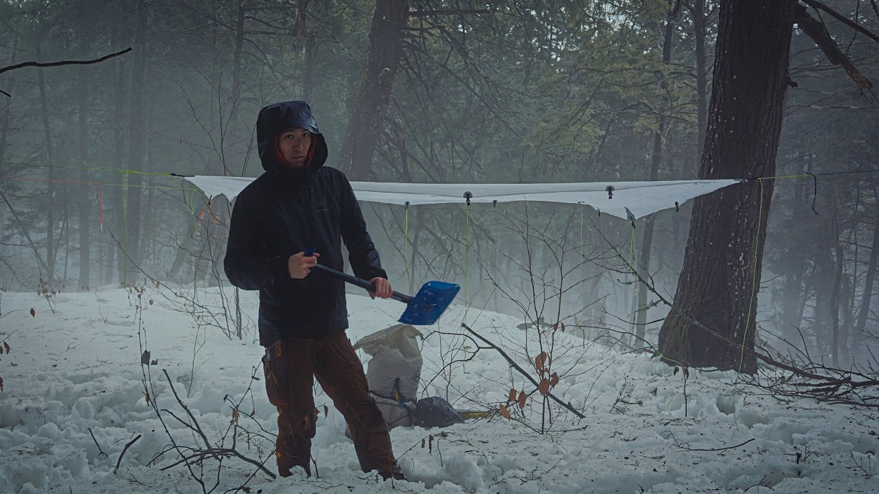 Rain and Fog - Camping Under a Tarp