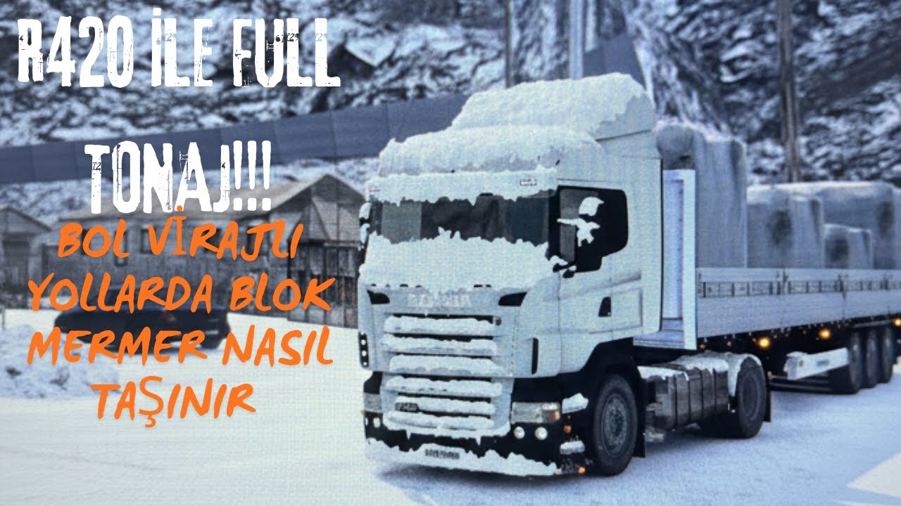 SIKINTILI YÜK FULL TONAJ.!!! VİRAJLI VE RAMPALI YOLLARDA BLOK MERMER NASIL TAŞINIR.!!!