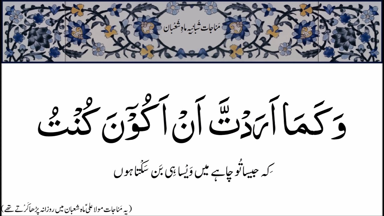 Munajat e Shabaniyah by Amir ul Momineen (A.S)