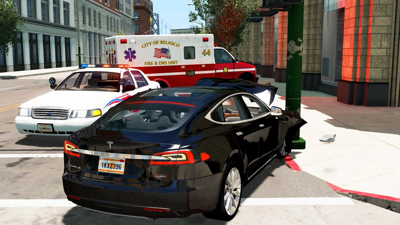 Tesla Car Crashes & Tesla Autopilot Saves 9 - BeamNG.Drive | BeamNGTV