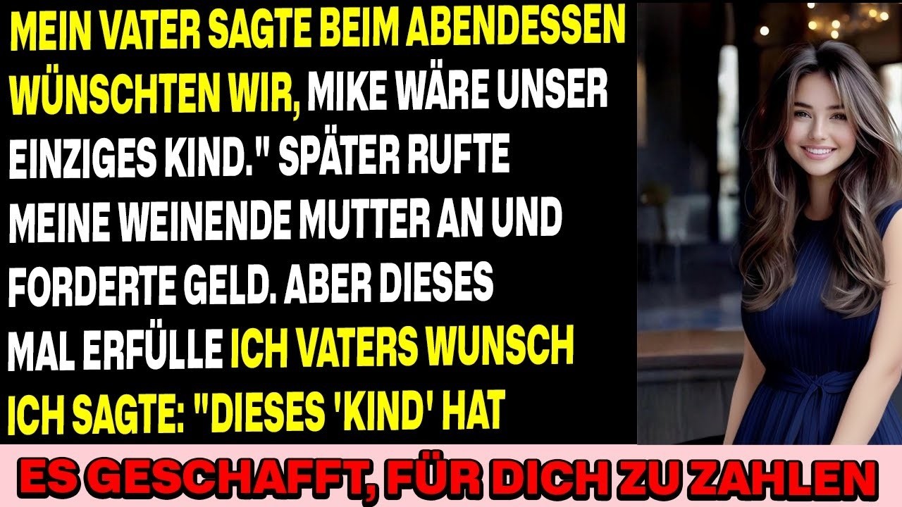 Mein Vater sagte:Ich wünschte, mein Sohn wäre ein Einzelkind“ ich hörte auf seine Schulden zu zahlen