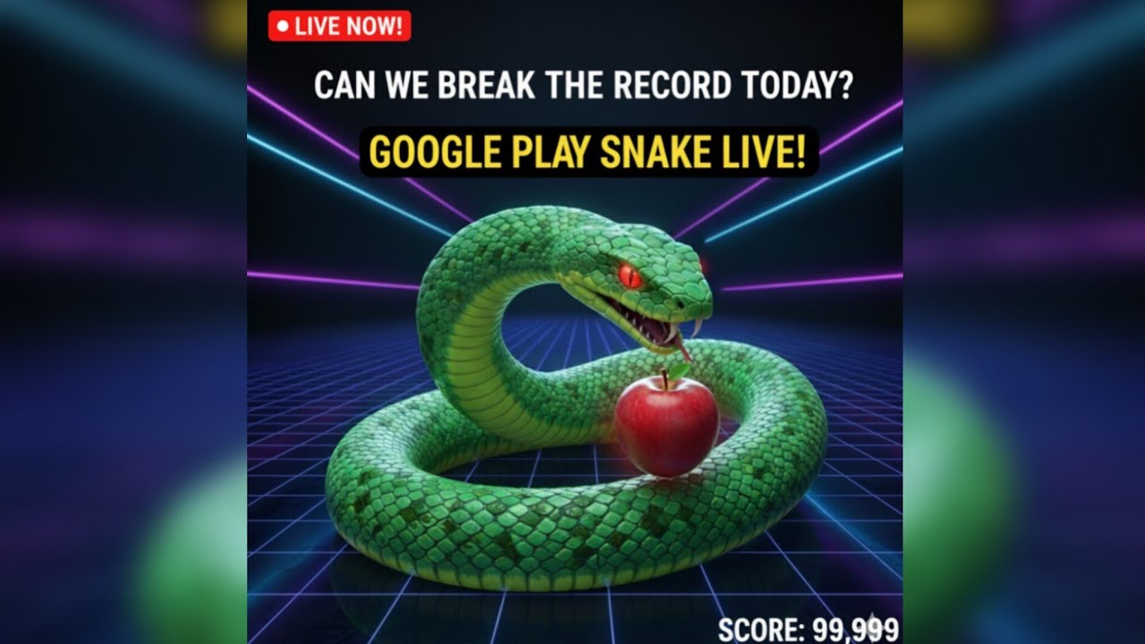 Can I beat the World Record?🐍Google Play Snake Live!