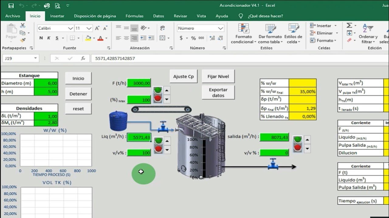 Simulación de  Proceso en Excel (Actualización)