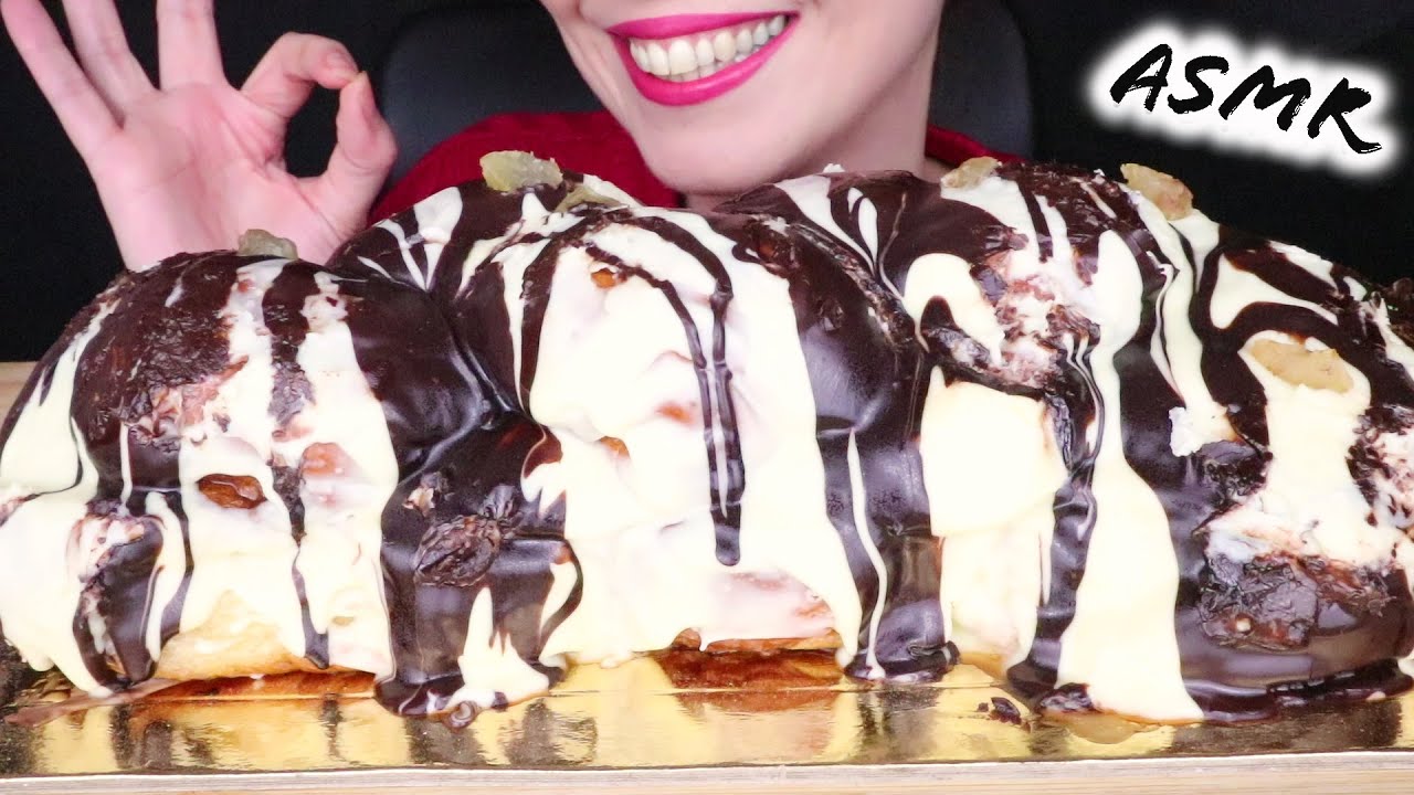 CHOCOLATE BRIOCHE WITH CANDIED CHESTNUT PUREE - CHRISTMAS TSOUREKI 🎄| No Talking | ASMR Mukbang - 먹방