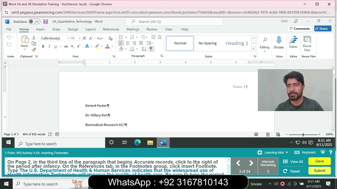 Word 3A and 3B Simulation Training | word 3A and 3B Simulation Exam | word 3A Simulation Exam