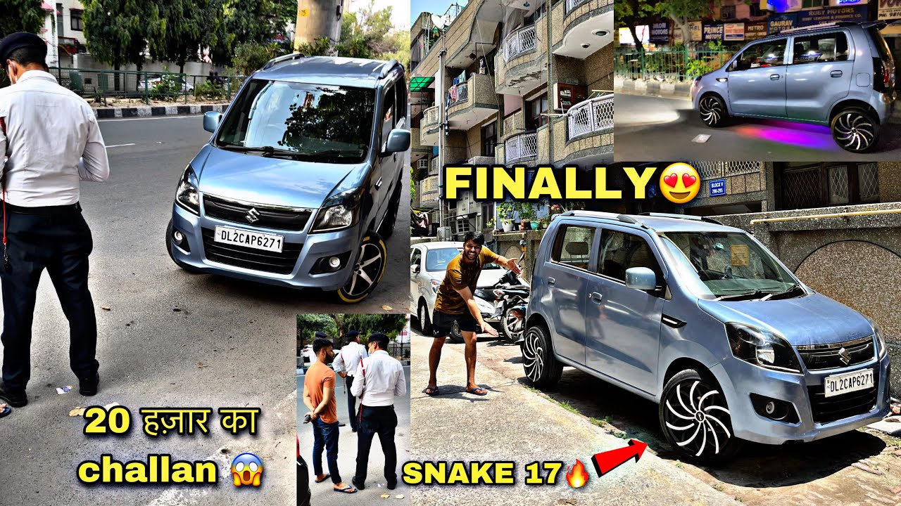 Finally 17 Inch Alloy Wheels Installed In My Wagonr 🔥|| मोटा Challan कट Gya 😱