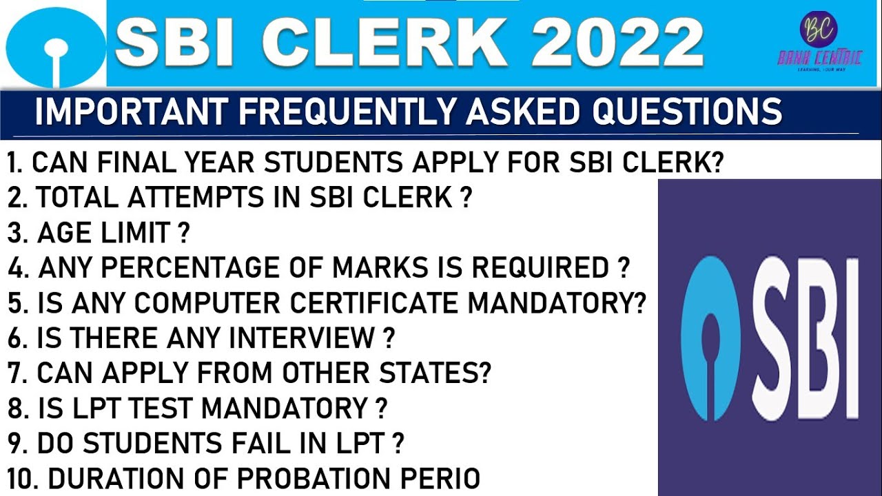 🔴IMPORTANT UPDATES ON SBI CLERK 2022 NOTIFICATION