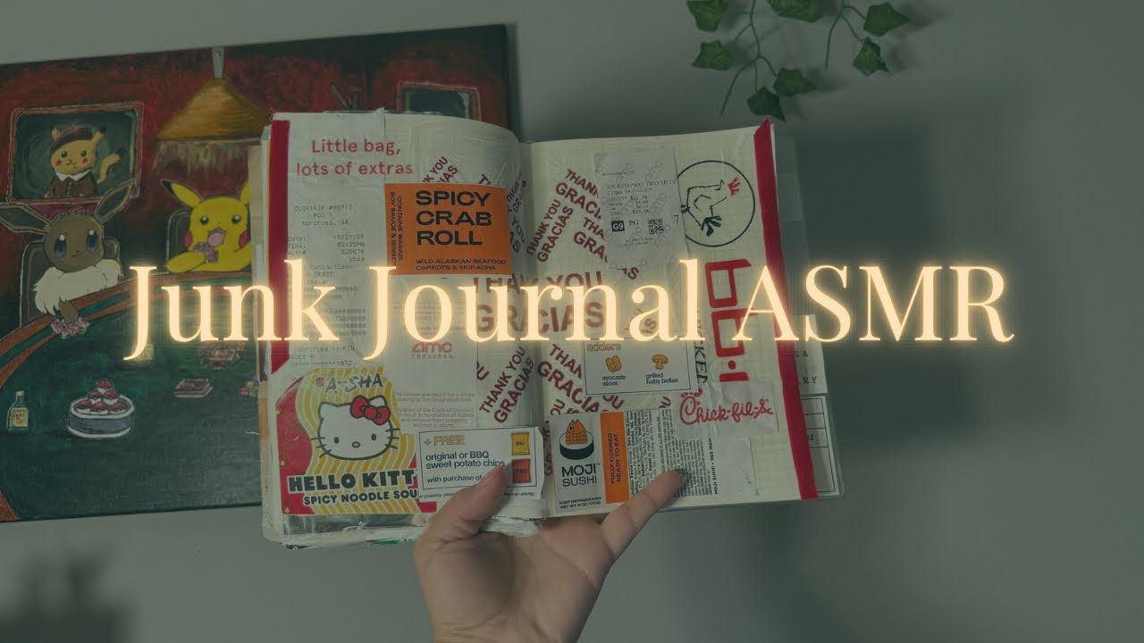 ASMR junk journaling ࣪ ִֶָ☾.