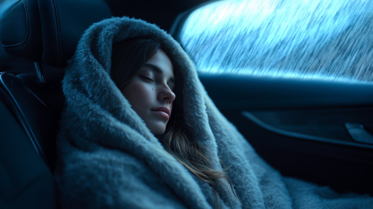 Cozy Car Rainstorm - Instant Sleep with Thunder & Rain Sounds