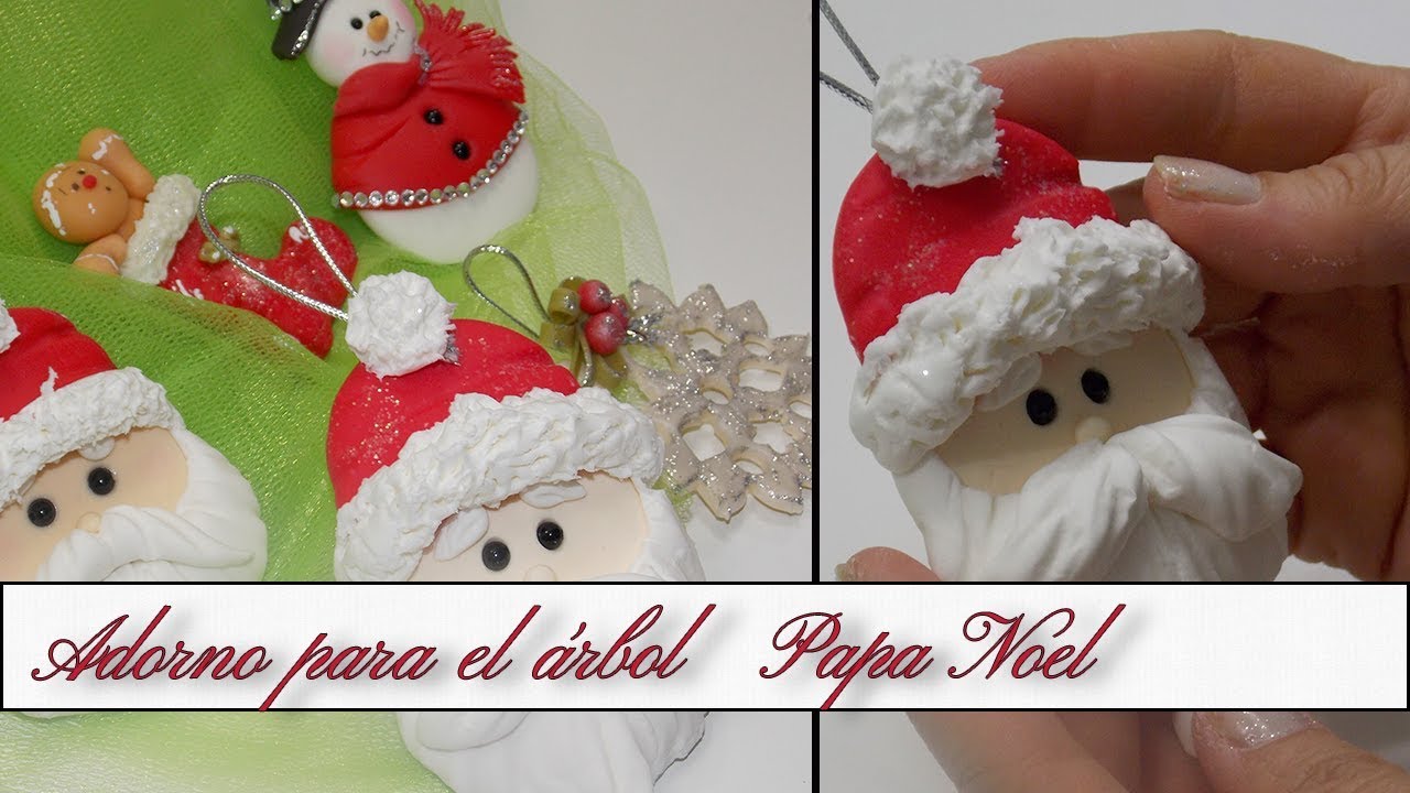 Adorno para el árbol de Navidad Papa Noel en Porcelana Fria (Especial KIDS) - DIY - elarcademeyde