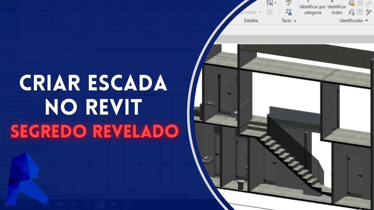 COMO CRIAR UMA ESCADA NO REVIT DE FORMA CORRETA - (ERRO DE CROQUI)