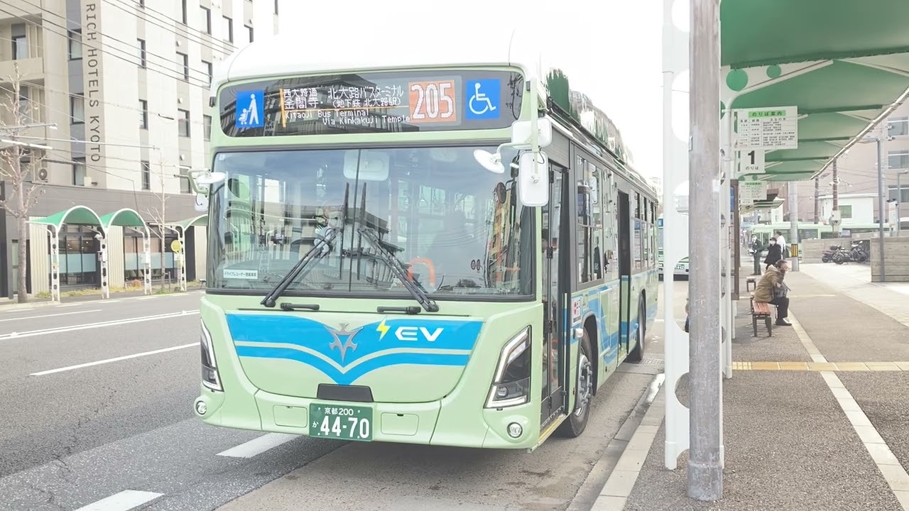 京都市バス・エルガEV電気バス　205系統（乙）