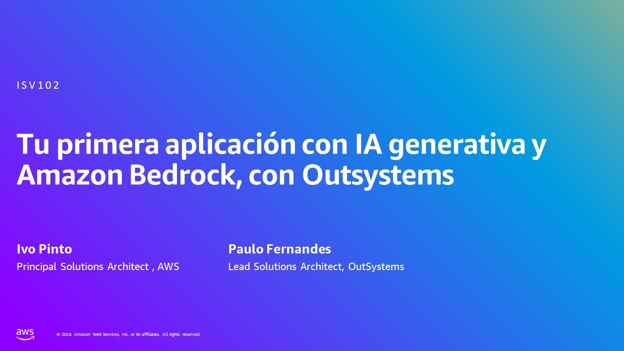 AWS Summit Madrid 2024 - Tu primera aplicaci&oacute;n con IA generativa y Amazon Bedrock (ISV102)