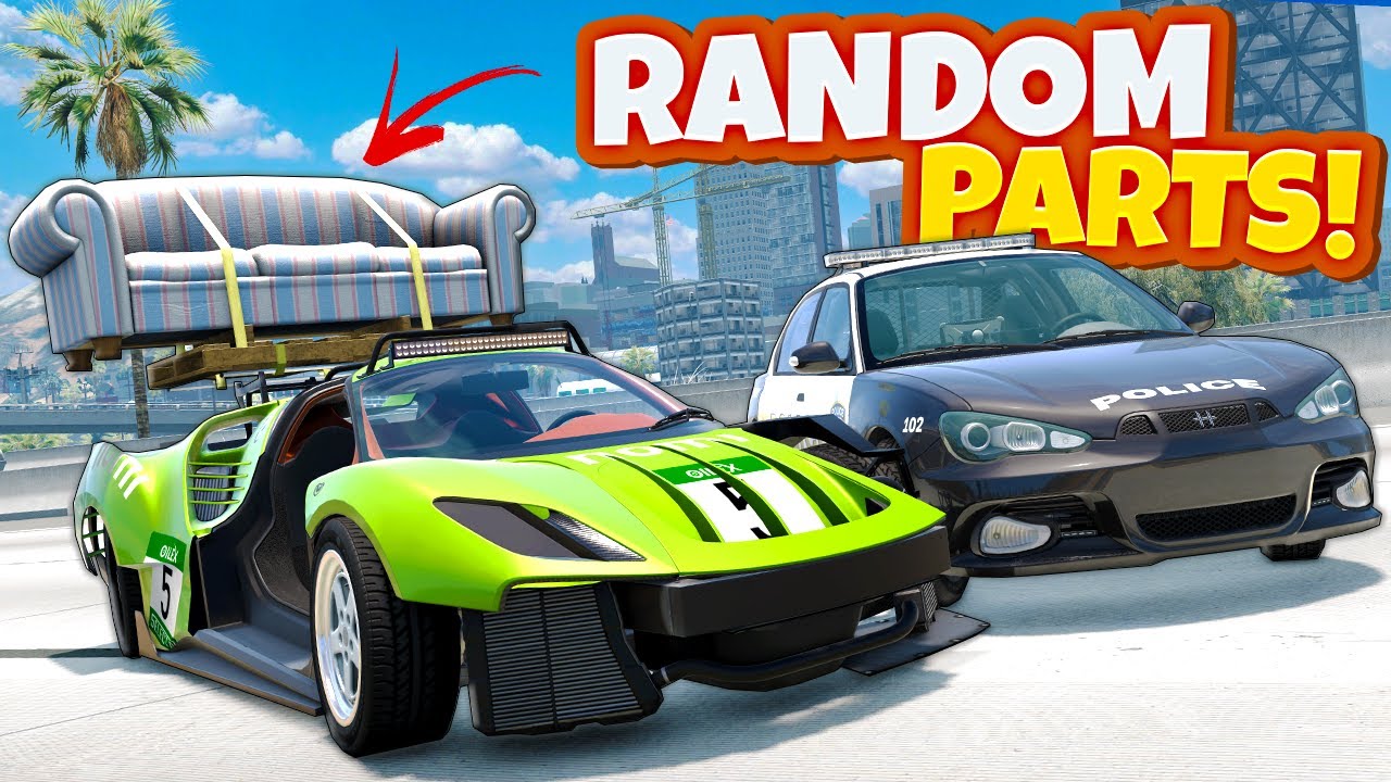 Supercar with RANDOM PARTS Creates TERRIBLE Police Chases in BeamNG Drive Mods!