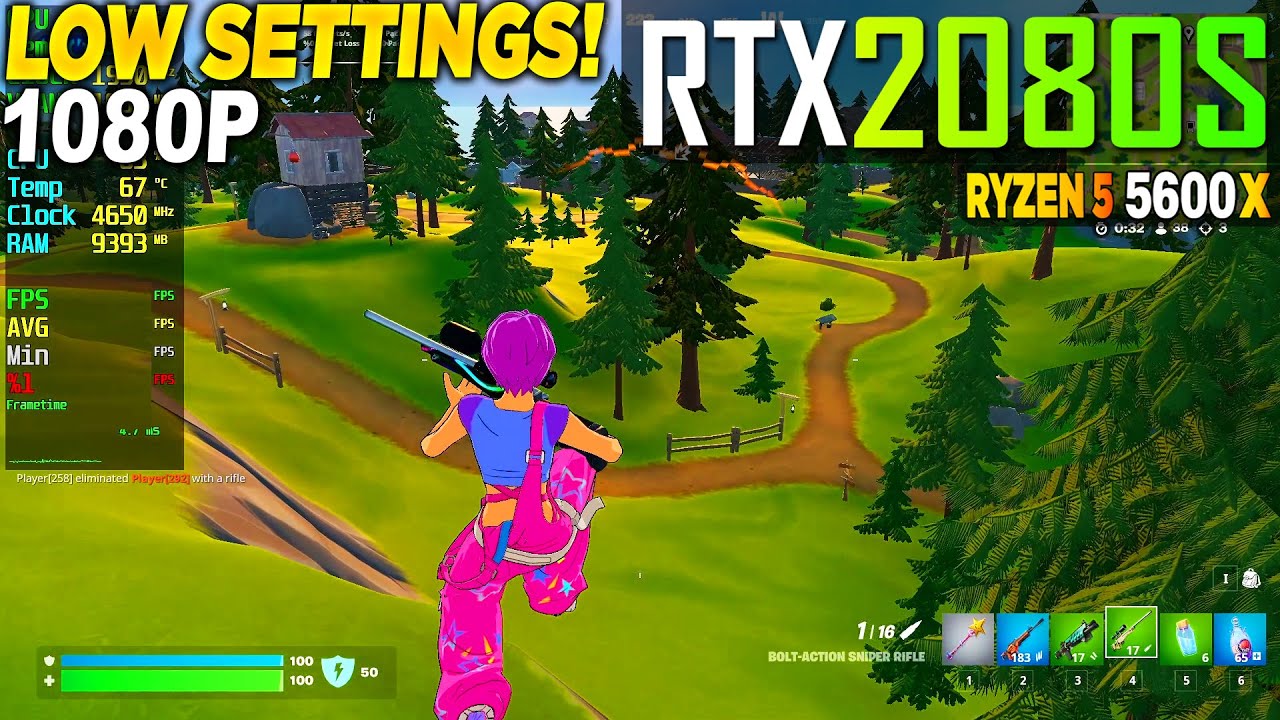 Fortnite Reload RTX 2080 Super + Ryzen 5 5600x - 1080p Low, New Performance Mode,