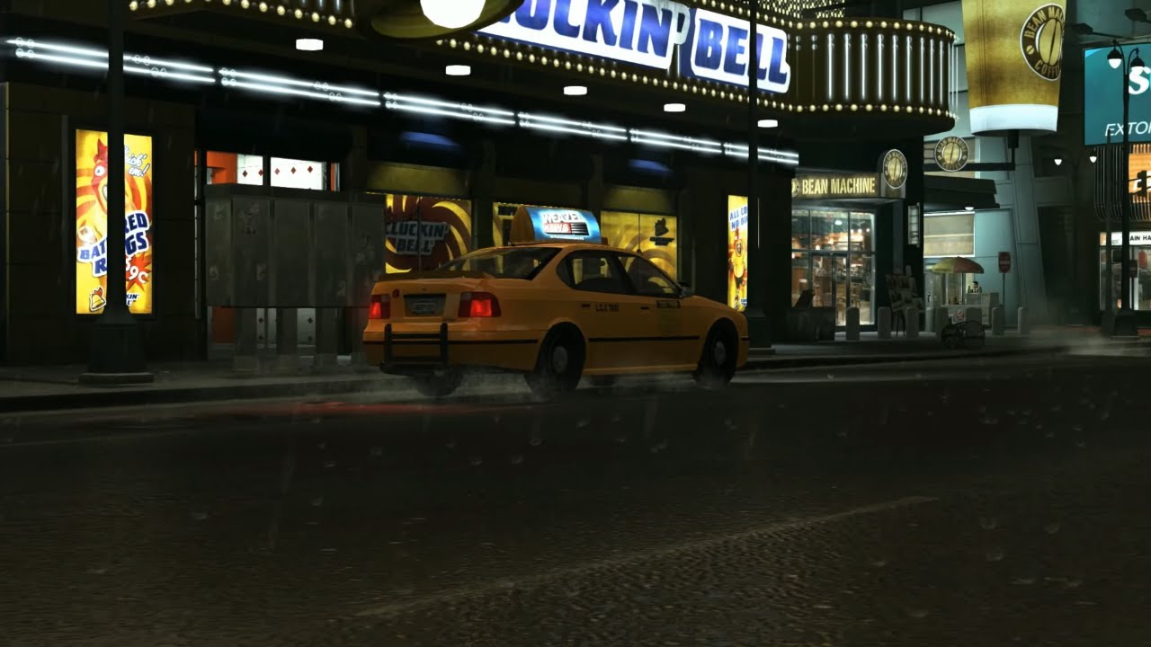 Rainy Night Taxi Ride In Liberty City | GTA4 ASMR
