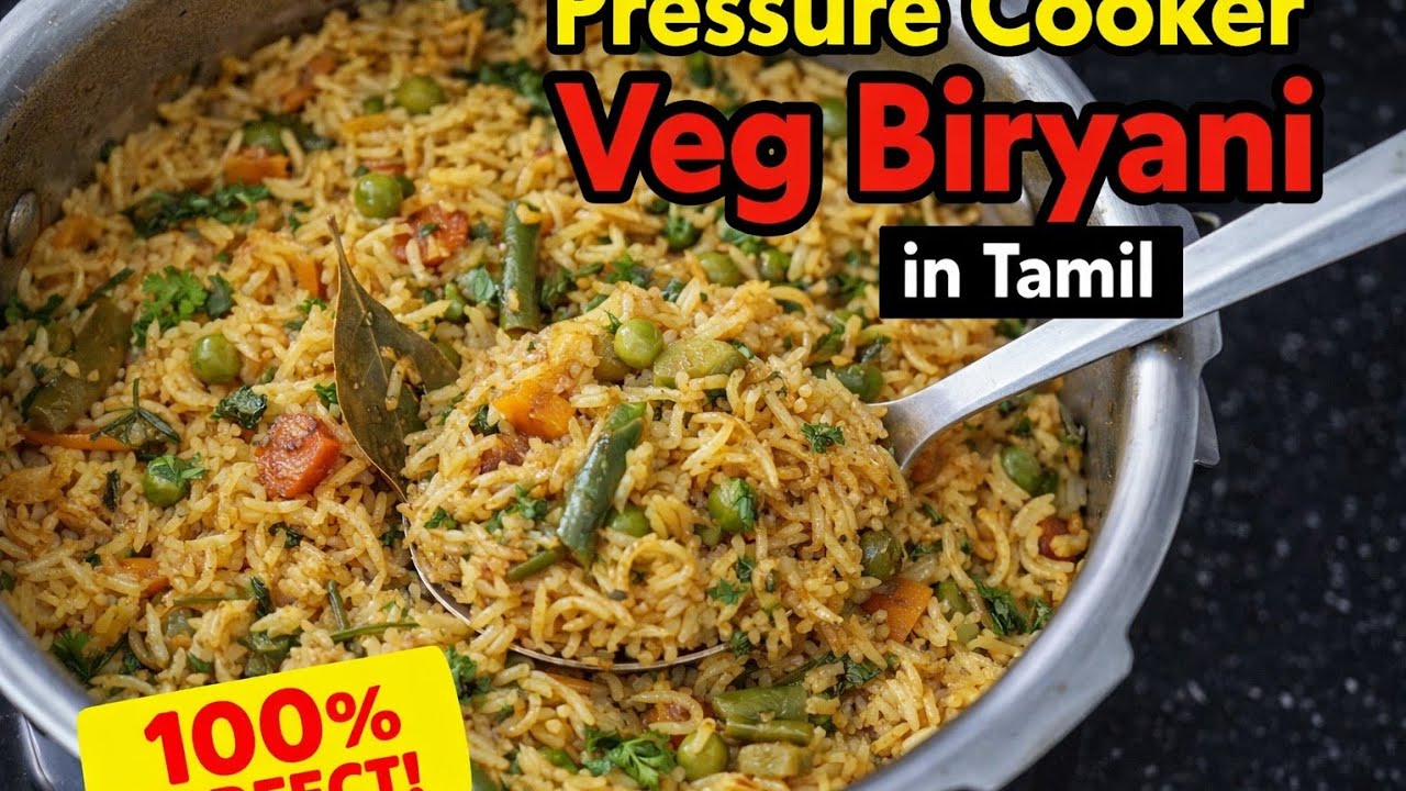 குழையாமல் perfect ah varum Vegetable biryani #vegetablebiriyani #perfect pressure cooker biryani 