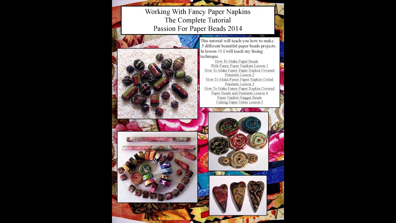 How To Make Paper Beads With Fancy Paper Napkins Lesson 1