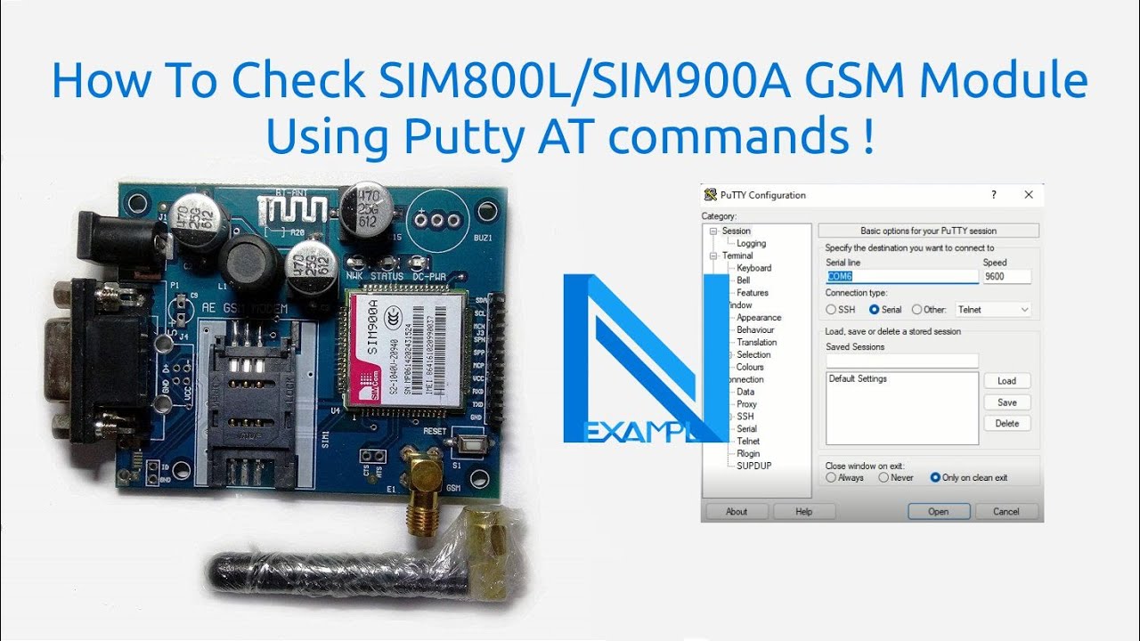 How To Check SIM800L/SIM900A GSM Module Using Putty AT commands !