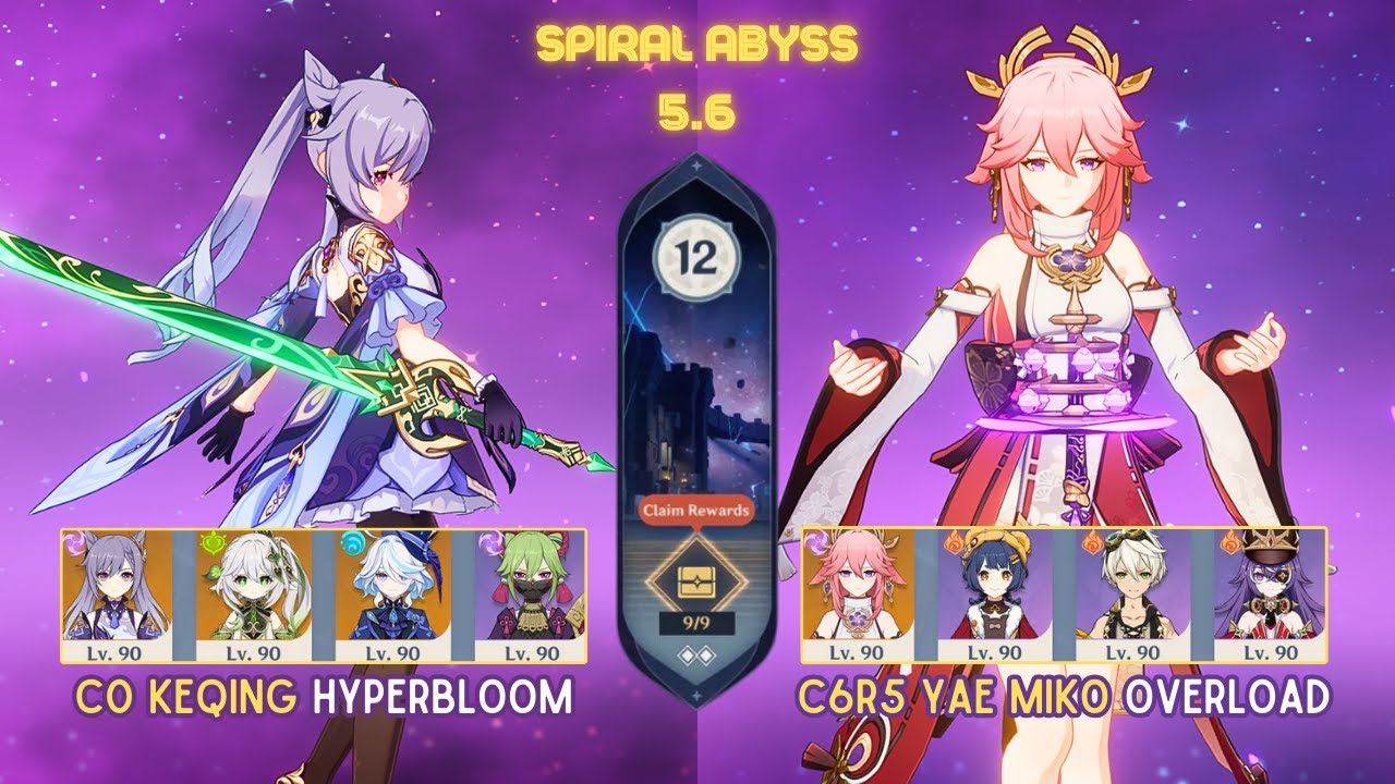 C0 Keqing Hyperbloom & C6R5 Yae Miko Overload!| Spiral Abyss 5.6 | Genshin Impact