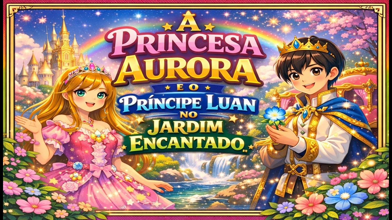 🌸🌿A Princesa Aurora e o Príncipe Luan no Jardim Encantado🌿✨