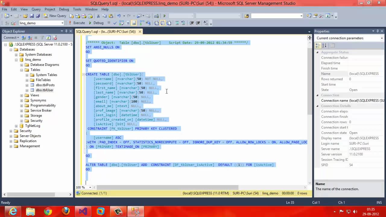 LINQ to SQL Tutorial 2 - Login, Register, Profile Page