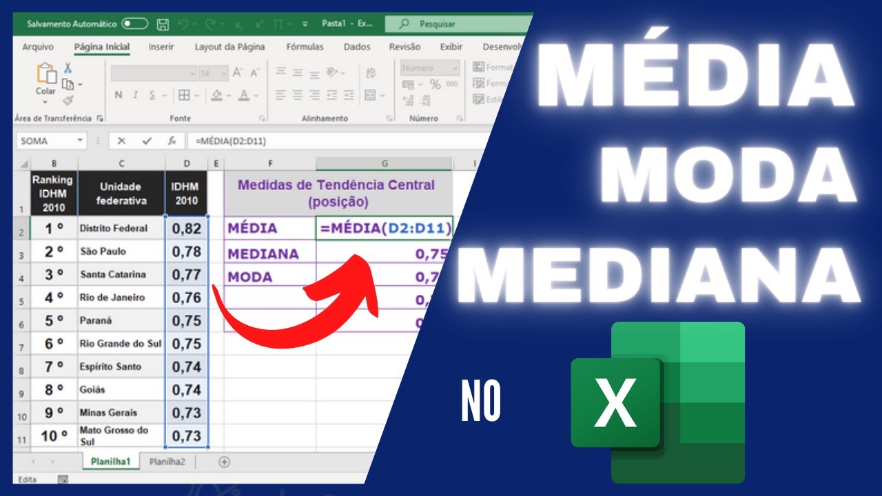 ✅EXCEL para INICIANTES : Domine MÉDIA, MODA e MEDIANA em 10 minutos!    CÁLCULO e INTERPRETAÇÃO