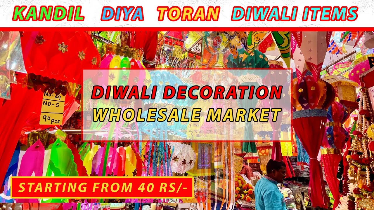 DIWALI DECORATION WHOLESALE MARKET MUMBAI | KANDIL STARTING FROM 40 RS ONLY | CRAWFORD MARKET