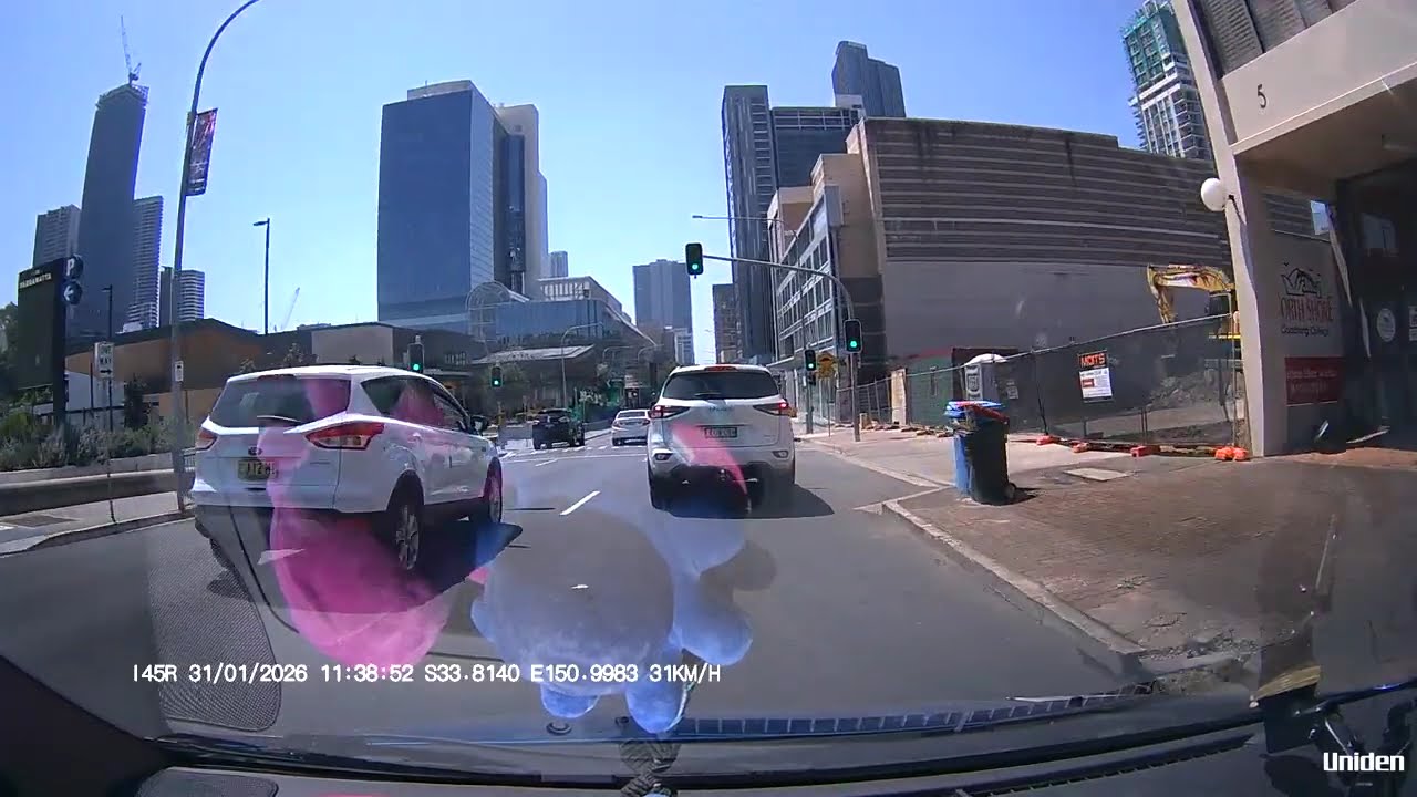 Lost and confused.  You have your own lane and a green light.  (0:58).