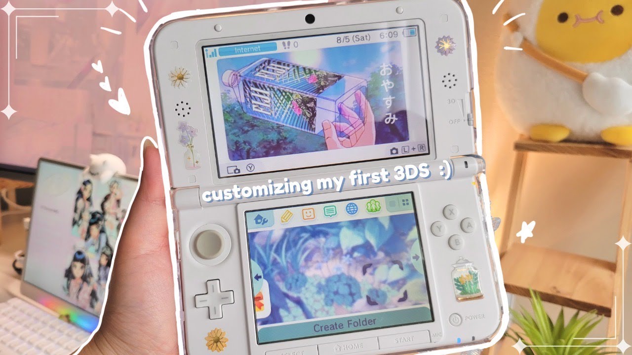 🎨 customize my first 3DS with me | aesthetic cozy gaming diy vlog ʕ•ᴥ•ʔ