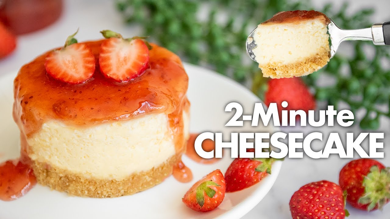 2-Minute Microwave CHEESECAKE 🍓❤️ | Easy Microwave Desserts