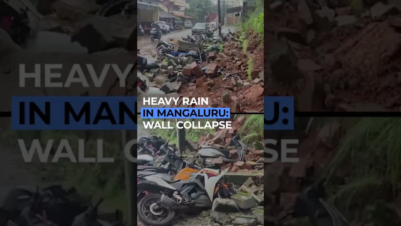 Mangaluru Wall Collapse Wrecks Vehicles Amid Heavy Rain